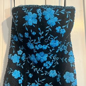 Gorgeous black and turquoise formal dress